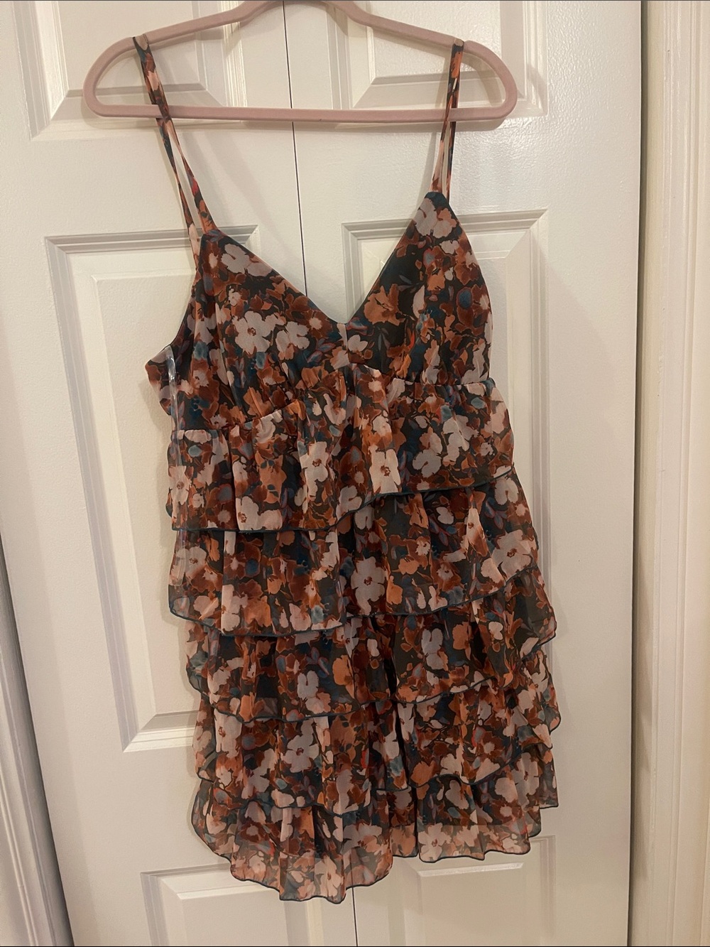 NWT Emerald Sundae Teal and Rust Floral Dress